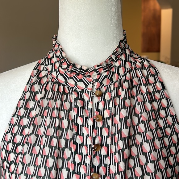 Anthropologie Maeve Prema Printed Tank Top Button Front szS - Picture 7 of 13